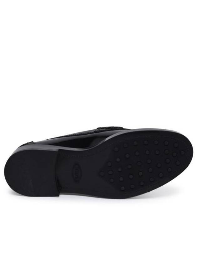 Brushed Leather Chain Loafers Black - TOD'S - BALAAN 5