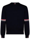 Men's Milan Stitch Armband Crew Neck Knit Top Navy - THOM BROWNE - BALAAN 3