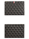 Caviar Quilted Document Small Clutch Bag Black - THOM BROWNE - BALAAN.