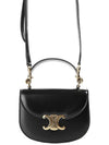 Besace Clea Triomphe Small Shiny Calfskin Tote Bag Black - CELINE - BALAAN 2