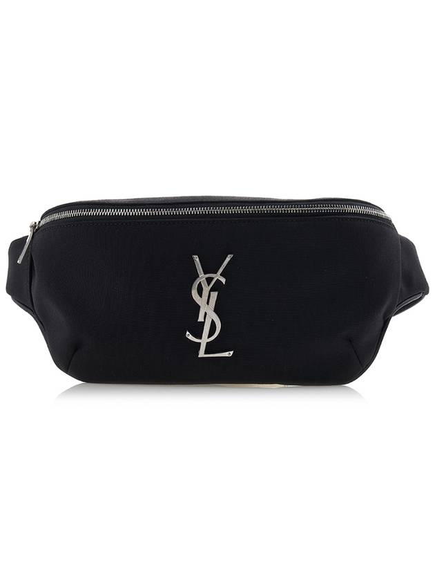 Cassandre Classic Canvas Leather Belt Bag Black - SAINT LAURENT - BALAAN 2