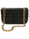 Monochrome Matelasse Quilted Calfskin Chain Shoulder Bag Black - CELINE - BALAAN 4