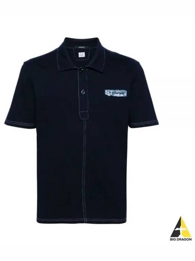 CP Company 24 Indigo Jersey Polo Shirt 16CMPL151A 110056W D08 - CP COMPANY - BALAAN 1