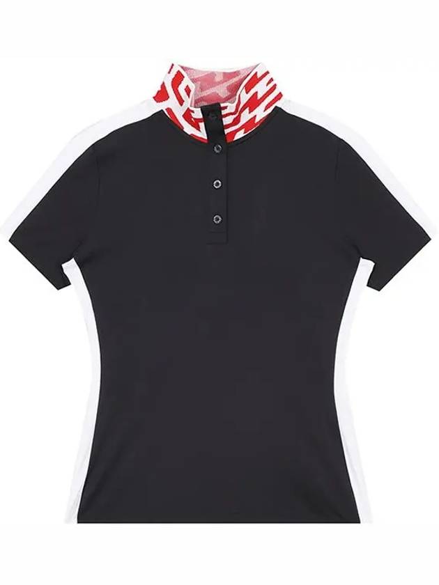 Women's Pip Polo Short Sleeve T-Shirt Navy - J.LINDEBERG - BALAAN 3