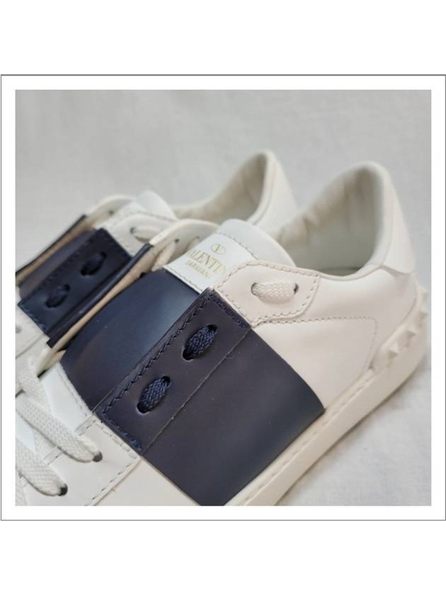 Men's Hidden Open Band Low Top Sneakers White Navy - VALENTINO - BALAAN 3