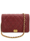 Caviar Boy gold logo woc mini bag cross burgundy - CHANEL - BALAAN 2