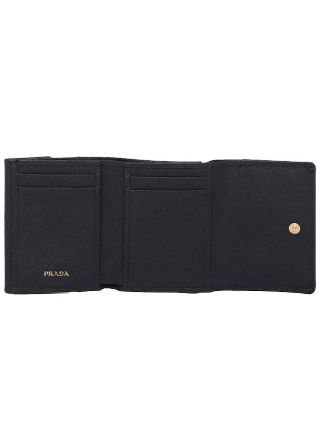 Saffiano Leather Bicycle Wallet Black Gold - PRADA - BALAAN 5