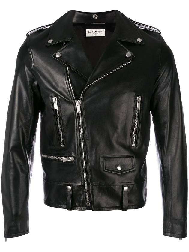 Classic Motorcycle Jacket in Lambskin Black - SAINT LAURENT - BALAAN 1