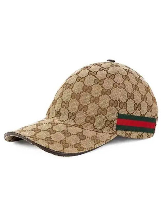 Original GG Web Supreme Canvas Baseball Ball Cap Beige Ebony - GUCCI - BALAAN 2