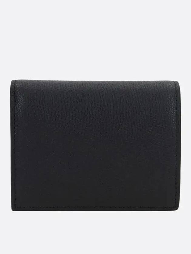 Compact V Logo Signature Calfskin Half Wallet Black - VALENTINO - BALAAN 6