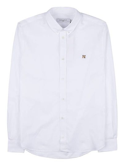 Small Fox Head Patch Classic Long Slevee Shirt White - MAISON KITSUNE - BALAAN 2