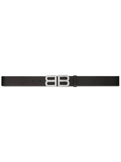 Double Logo Leather Belt Black - BALENCIAGA - BALAAN 2