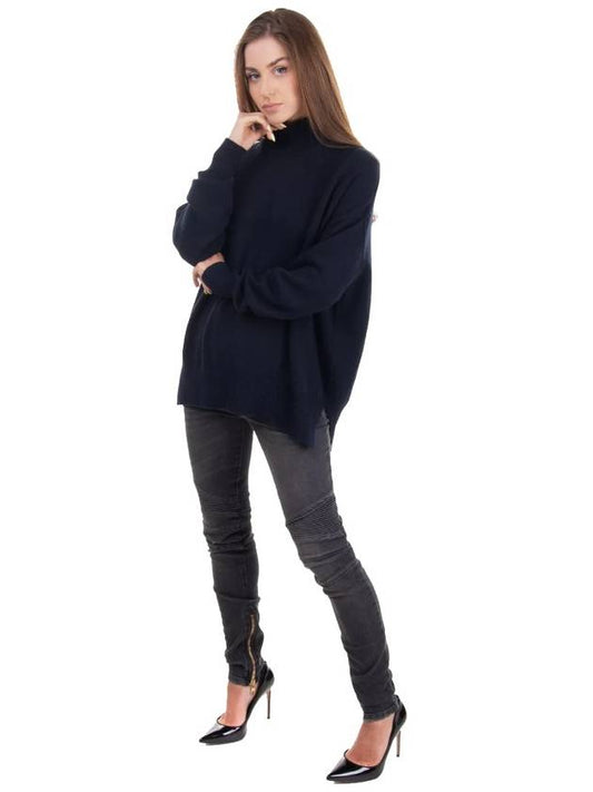 Cashmere women's size M black luxury overfit knit - JIL SANDER - BALAAN 2