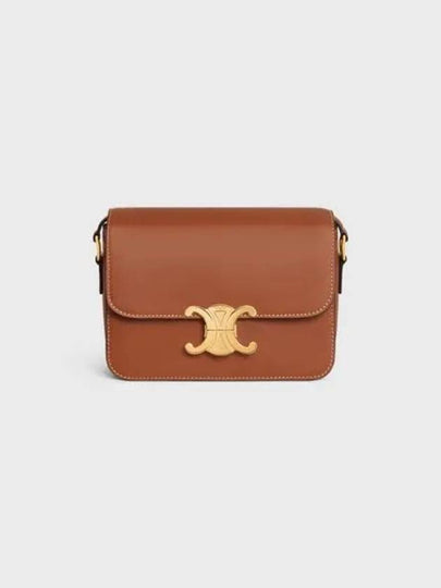 Natural Tin Triomphe Calfskin Cross Bag Tan - CELINE - BALAAN 2