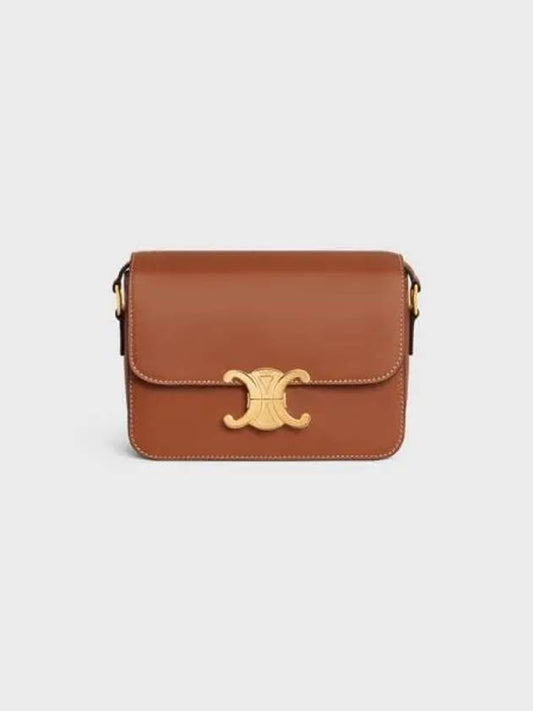 Natural Tin Triomphe Calfskin Cross Bag Tan - CELINE - BALAAN 2