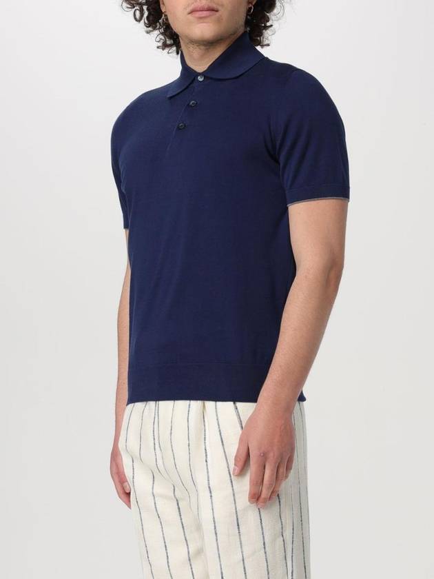 Classic Knit Polo Shirt Navy - BRUNELLO CUCINELLI - BALAAN 3