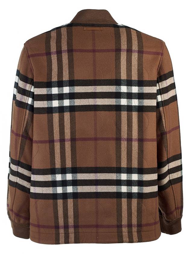 Quilted Check Wool Blend Bomber Jacket Dark Birch Brown - BURBERRY - BALAAN 4