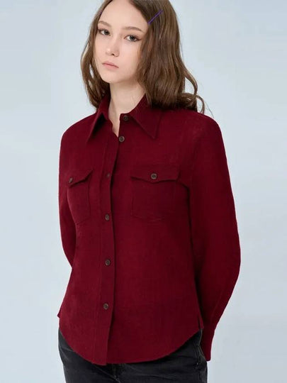 Slim fit shirt outerwear wool 100 wine 0125 - VOYONN - BALAAN 2