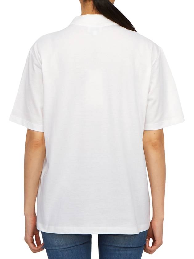 Kids Logo Print Pique Polo Short Sleeve T-Shirt White - KENZO - BALAAN 4