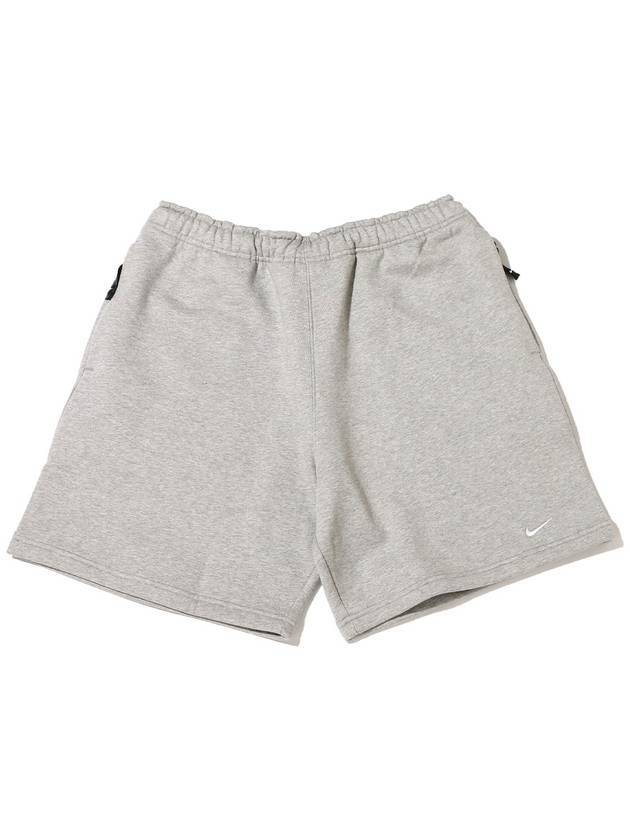 NRG Solo Swoosh Fleece Shorts Grey - NIKE - BALAAN 1