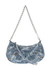 BB Monogram Denim Chain Mini Shoulder Bag Blue - BALENCIAGA - BALAAN 2