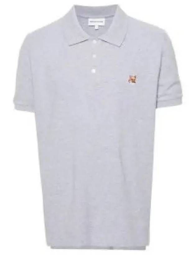 Fox Head Patch Cotton Polo Shirt Grey - MAISON KITSUNE - BALAAN 2