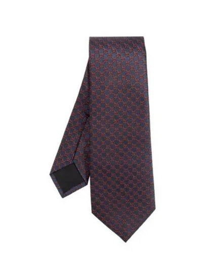 GG Silk Jacquard Neck Tie Navy Red - GUCCI - BALAAN 2