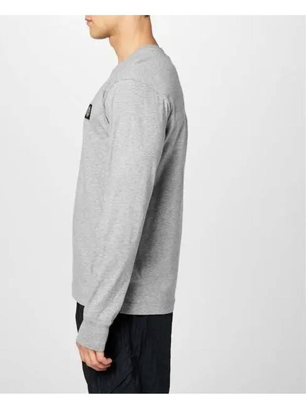 Chest Patch Long Sleeve T-Shirt Melange Grey - STONE ISLAND - BALAAN 3