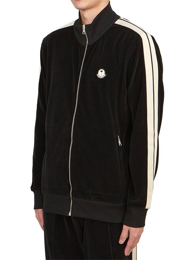 Genius Logo Patch Zip-Up Jacket Black - MONCLER - BALAAN 4