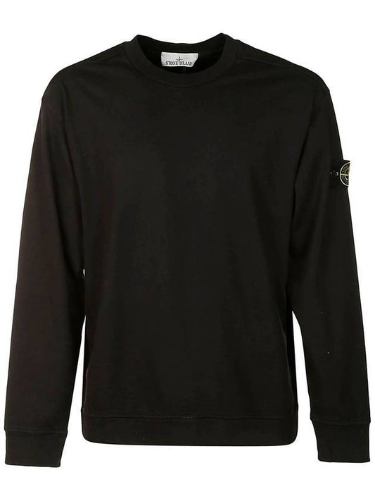 Men's Wappen Patch Crew Neck Sweatshirt Black - STONE ISLAND - BALAAN 1