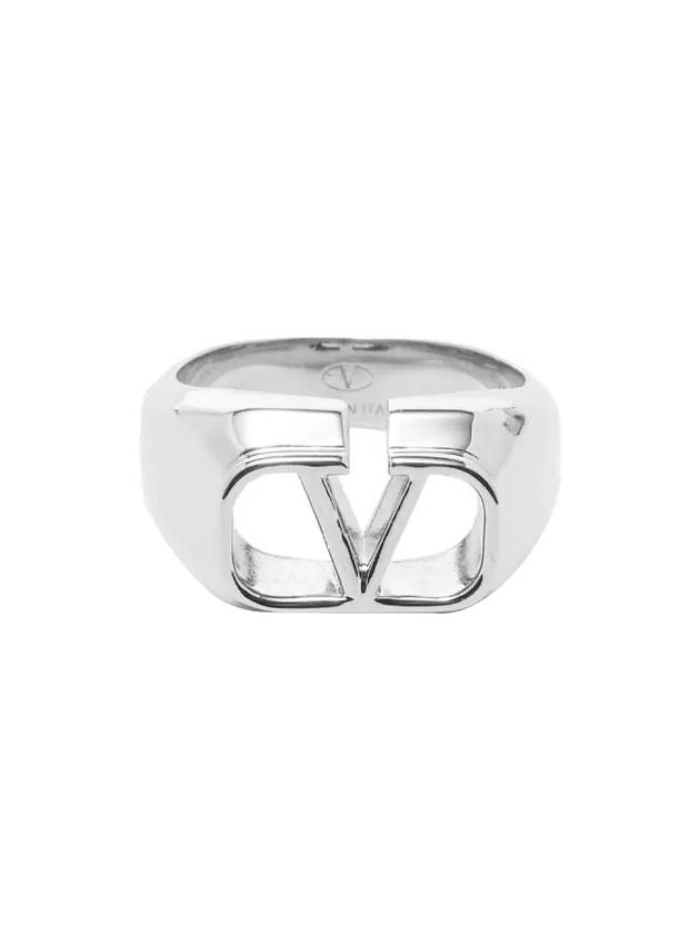 V logo signature metal bracelet silver - VALENTINO - BALAAN.