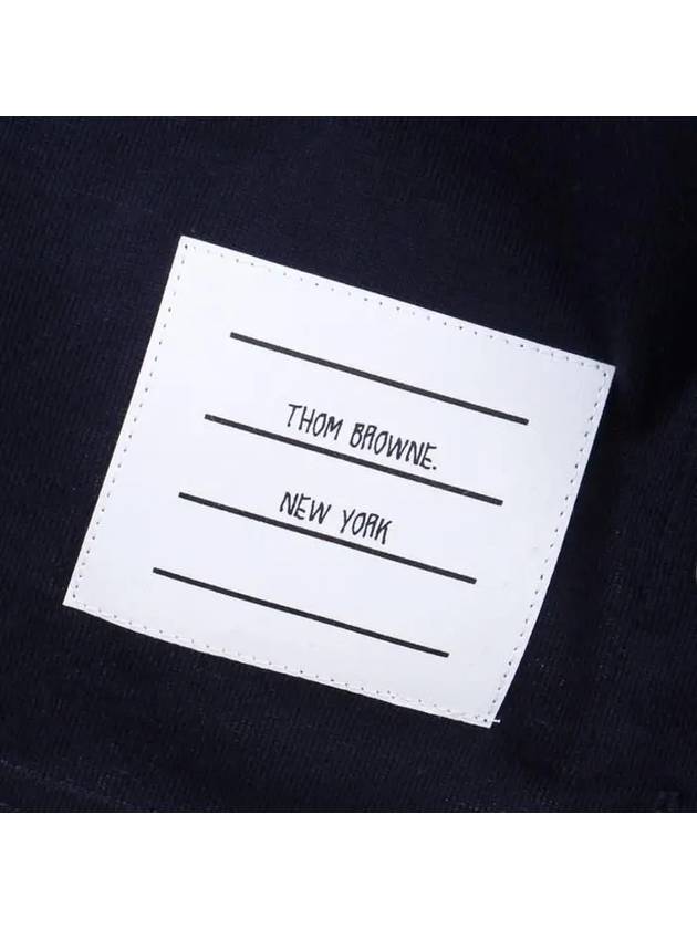 Engineered 4 Bar Medium Weight Jersey Oversized Long Sleeved T-Shirt Navy - THOM BROWNE - BALAAN 7