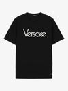 Logo Crewneck Short Sleeve T-Shirt Black - VERSACE - BALAAN 2