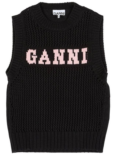 Cotton Rope Vest Black - GANNI - BALAAN 2