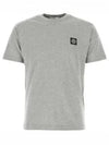 Slimfit Cotton Jersey Short Sleeve T-shirt Light Grey - STONE ISLAND - BALAAN 2