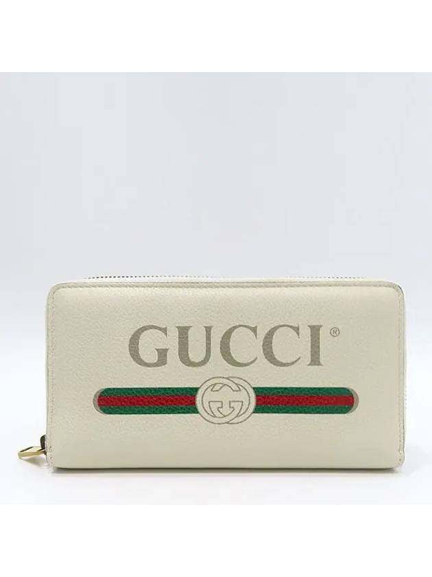 496317 Ivory leather vintage classic belted logo print zip up long wallet - GUCCI - BALAAN 2