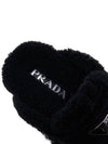 Shearling Sabots Slippers Black - PRADA - BALAAN 8