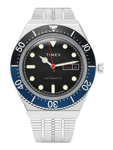 Men's Automatic 40mm Stainless Steel Watch Black Silver - TIMEX - BALAAN 1