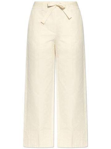 A.P.C. Trousers With Tie, Women's, Cream - A.P.C. - BALAAN 1