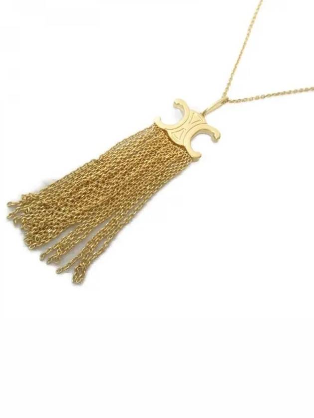 Triomphe Folk Fringe Long Necklace Gold - CELINE - BALAAN 2