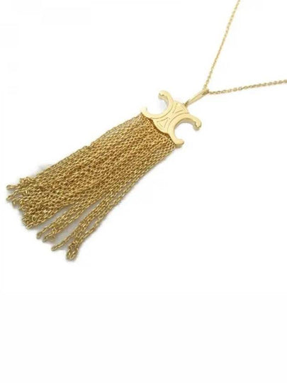 Triomphe Folk Fringe Long Necklace Gold - CELINE - BALAAN 2