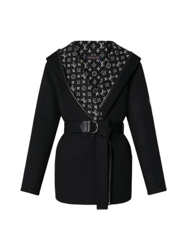 Belted Short Wrap Peacoat Black - LOUIS VUITTON - BALAAN 1