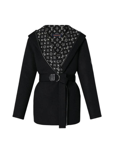 Belted Short Wrap Peacoat Black - LOUIS VUITTON - BALAAN 1