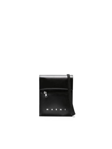 Shoelace Strap Pouch Bag Black - MARNI - BALAAN 1