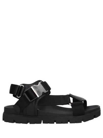 Sporty Leather Re-Nylon Tape Sandals Black - PRADA - BALAAN 2