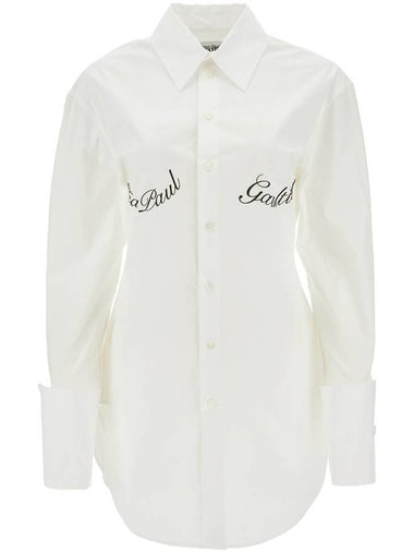 white poplin shirt with underboob print - JEAN PAUL GAULTIER - BALAAN 1