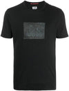 Vintage Square Embroidered Logo Short Sleeve T-Shirt Black - CP COMPANY - BALAAN.