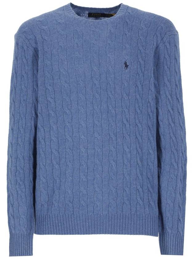 Polo Ralph Lauren Blue Knitted Wool Sweater - POLO RALPH LAUREN - BALAAN 1