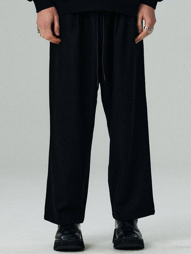 2 Tuck Wide Silky Pants Black - LMN3011 - BALAAN 1