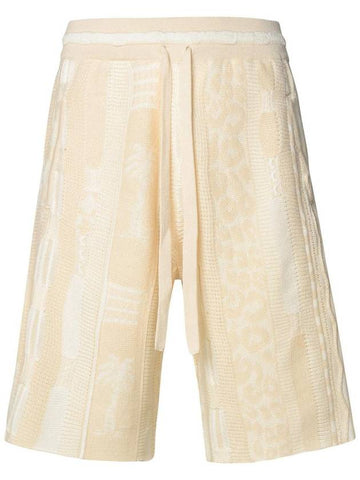 Laneus Ivory Cotton Bermuda Shorts - LANEUS - BALAAN 1